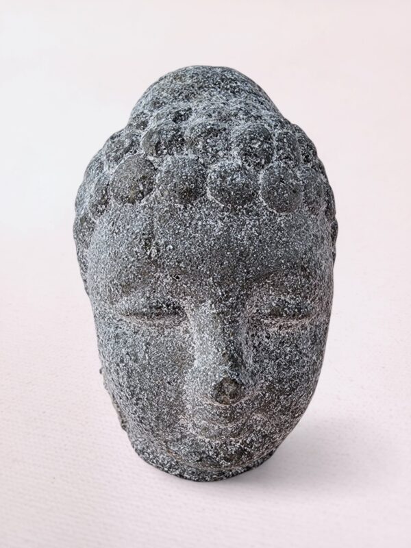 Pewter, Concrete and Mica Buddha Head - Image 2