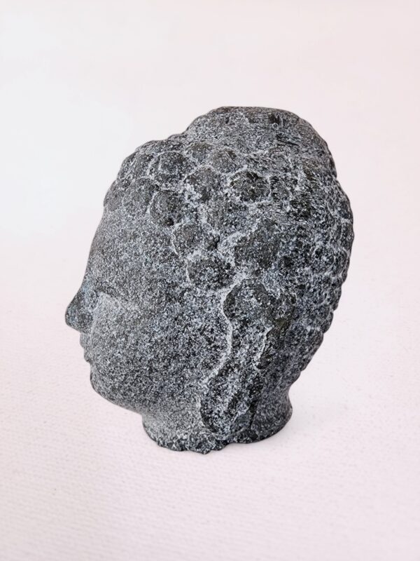 Pewter, Concrete and Mica Buddha Head - Image 5