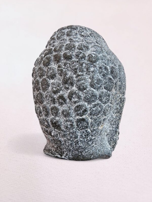 Pewter, Concrete and Mica Buddha Head - Image 4