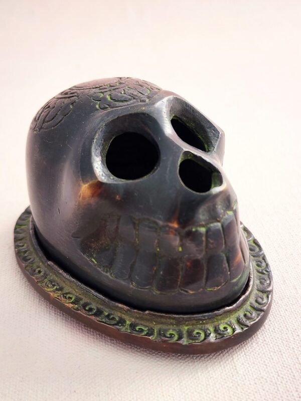 Large Tibetan Skull Incense Holder - Image 4