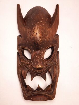 Vintage Hand-Carved Wooden Mask from the Philippines
