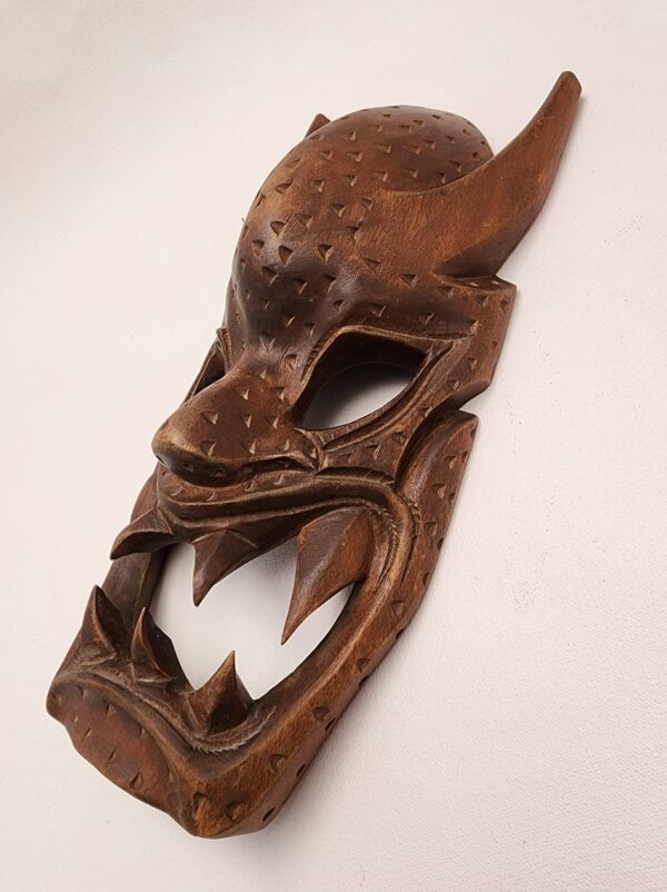 Filipino Bakunawa Hand-Carved Wooden Mask - Image 3
