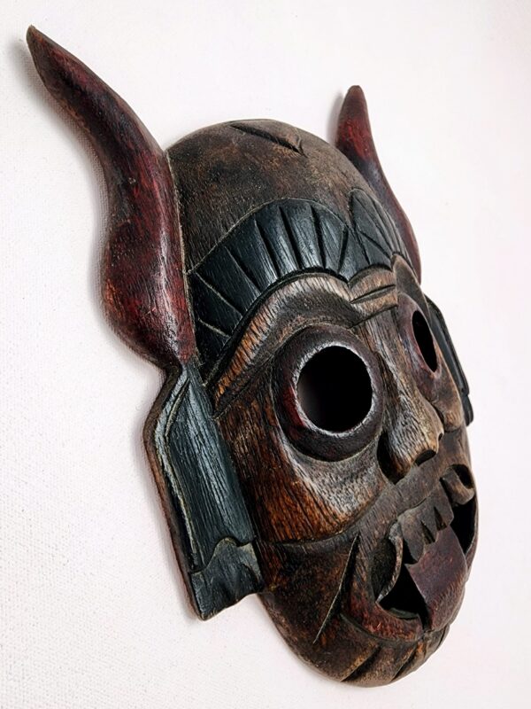 Thai Demon Hand-Carved Wooden Mask - Image 2