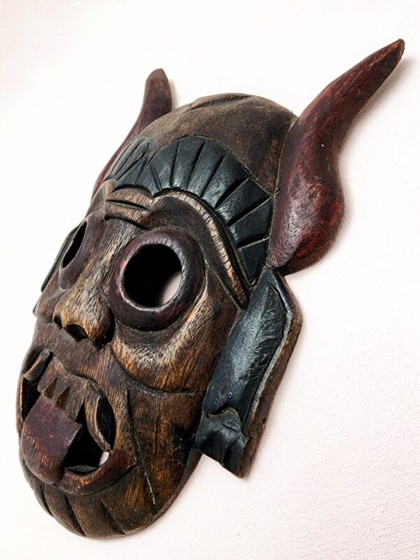 Thai Demon Hand-Carved Wooden Mask - Image 3