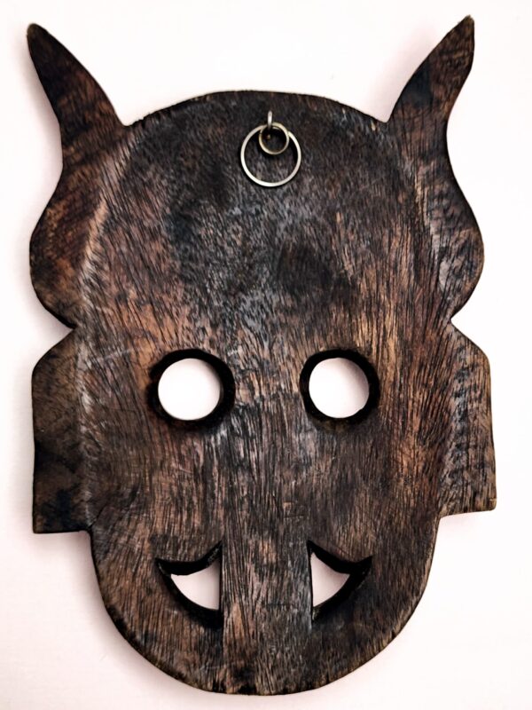 Thai Demon Hand-Carved Wooden Mask - Image 4