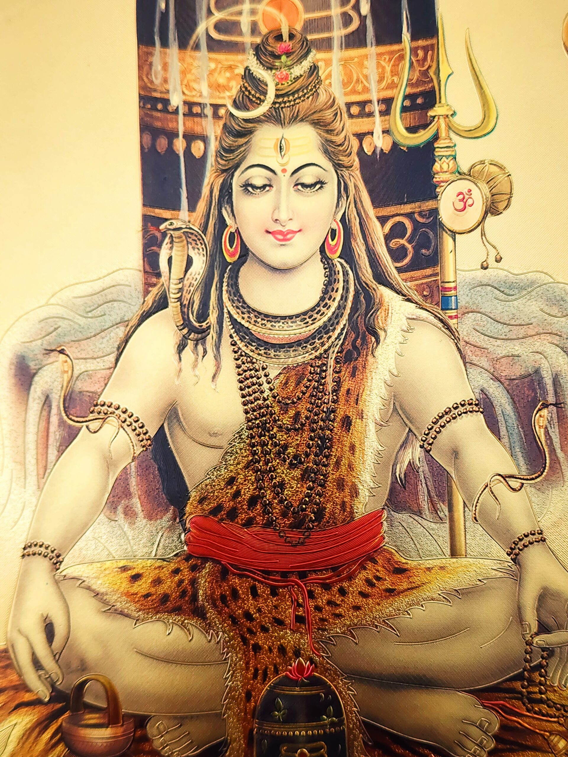 Gold Foil Embossed Shiva Picture - Image 2