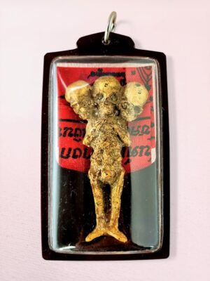 Kuman Thong Three-Headed Skeleton Amulet Thai Spirit Child Pendant Protective Talisman