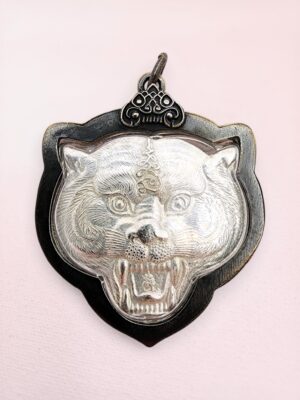 Silver Phra Hua Suea Tiger Head Amulet