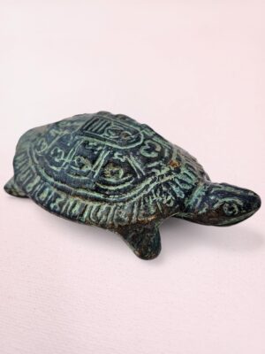 Vintage Phaya Tao Ruean Thai Buddhist Turtle Amulet Bronze Pha-Ya-Tow King Turtle Talisman