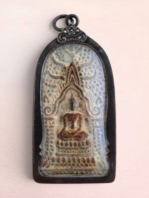 Encased Thai Buddha Amulet Pendant | Antique Buddhist Talisman from Thailand