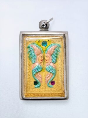 Kruba Krissana Butterfly Amulet Thailand | Twin Butterfly Spirit Charm | Thai Metta Mahaniyom Amulet Pendant