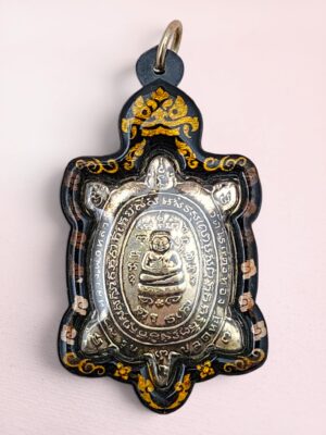 LP Liew King Turtle Amulet Pendant | Thai Phaya Tao Wealth Amulet | Buddhist Turtle Yantra Charm Thailand