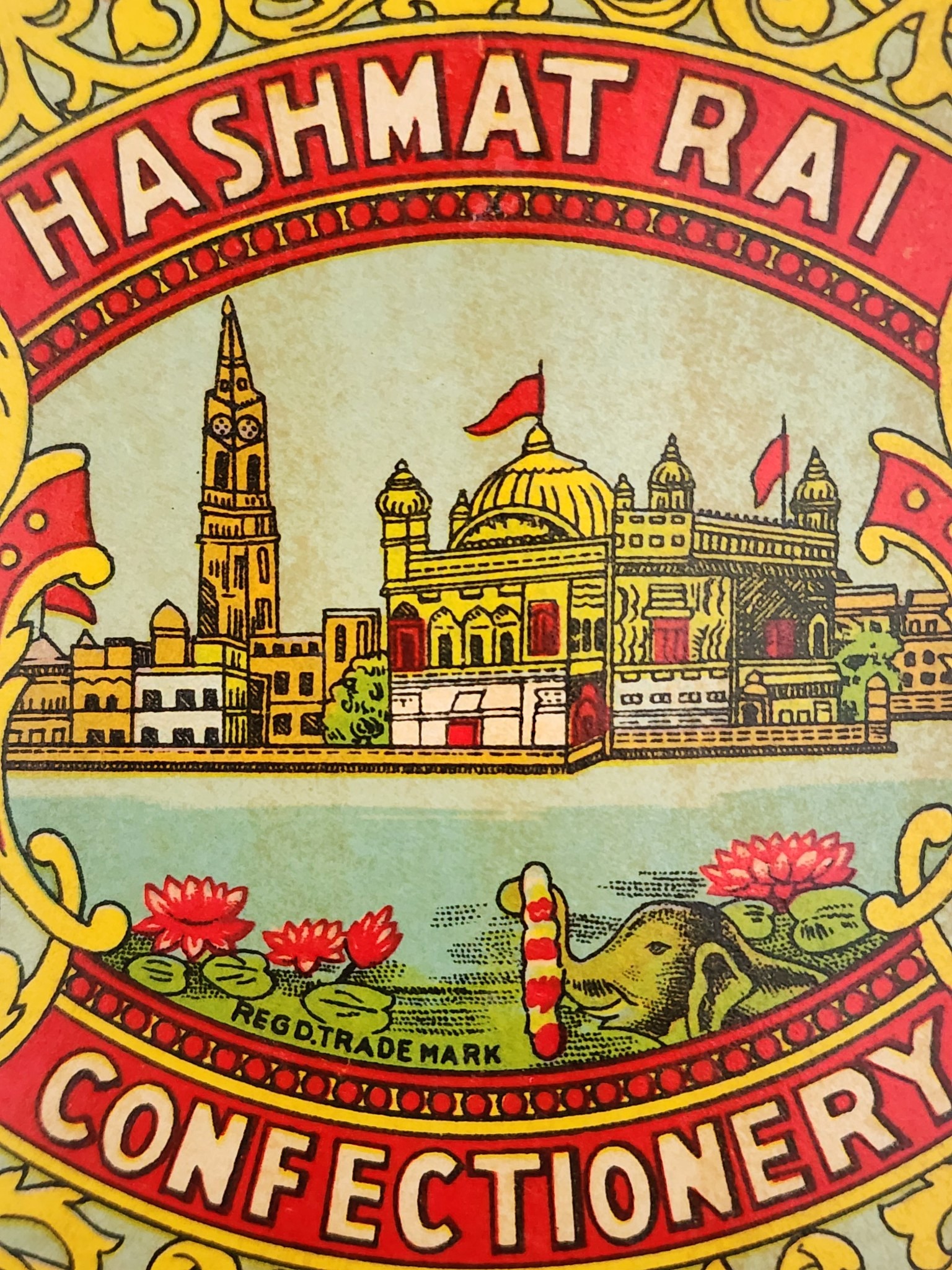 Vintage Hashmat Rai Confectionery Label from India - Image 3