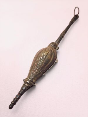 Antique Indian Kohl Holder Brass | Vintage Kajrauta Eye Liner Case | Traditional Brass Kajal Box with Applicator