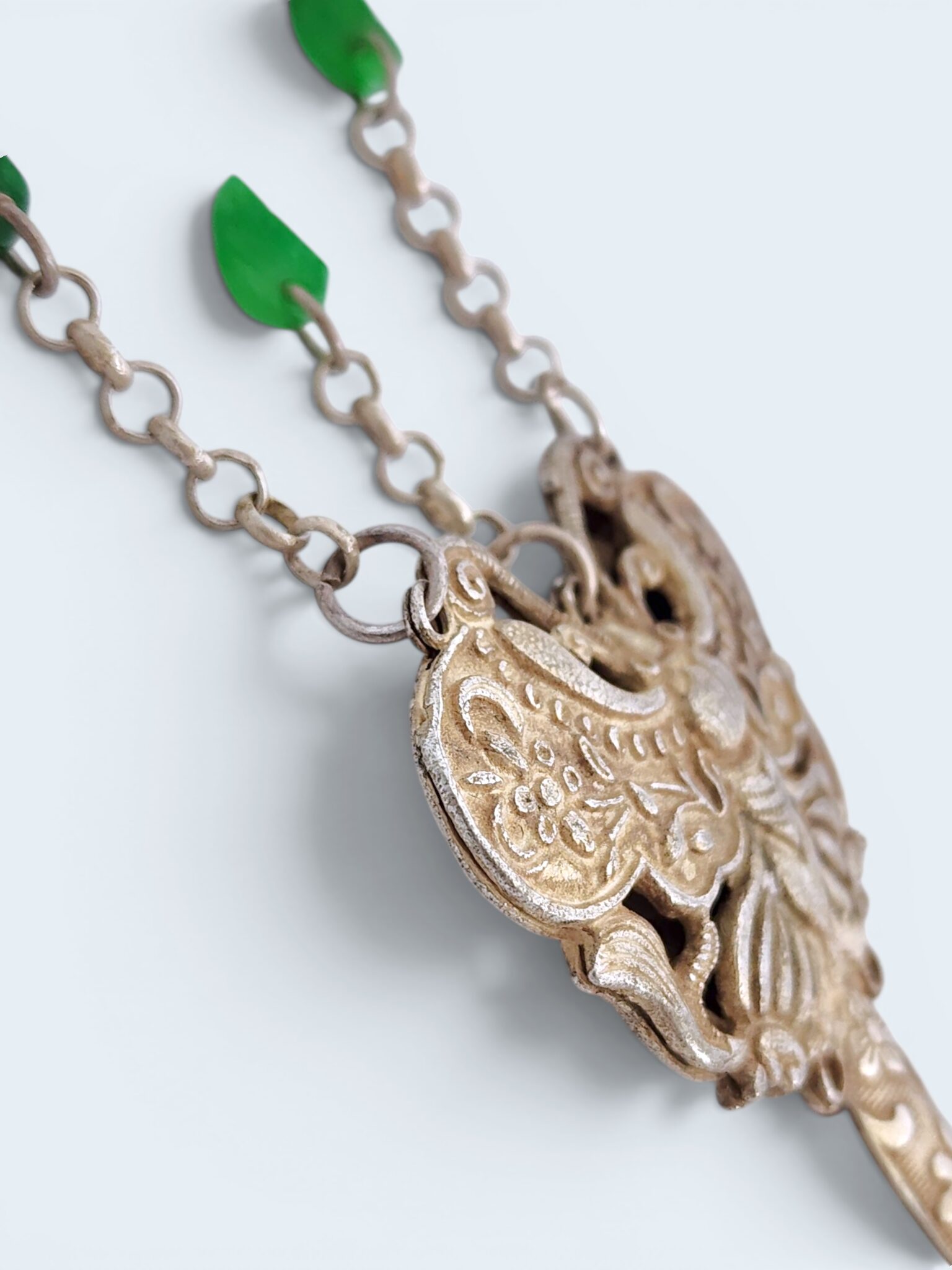 Chinese Butterfly Hairpin with Jade Leaf Buyao Chains - Image 5