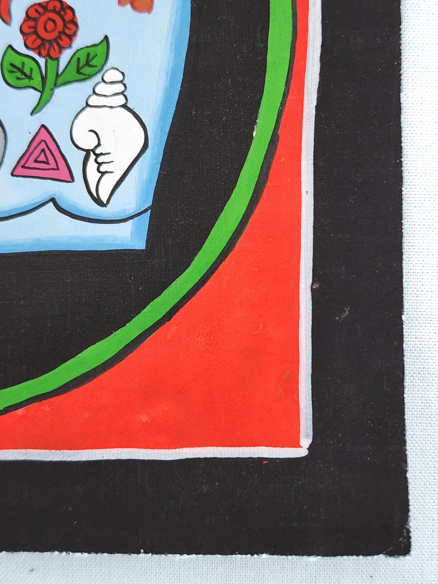 Handpainted Buddha's Hands Hamsa Healing Canvas Painting - Image 5