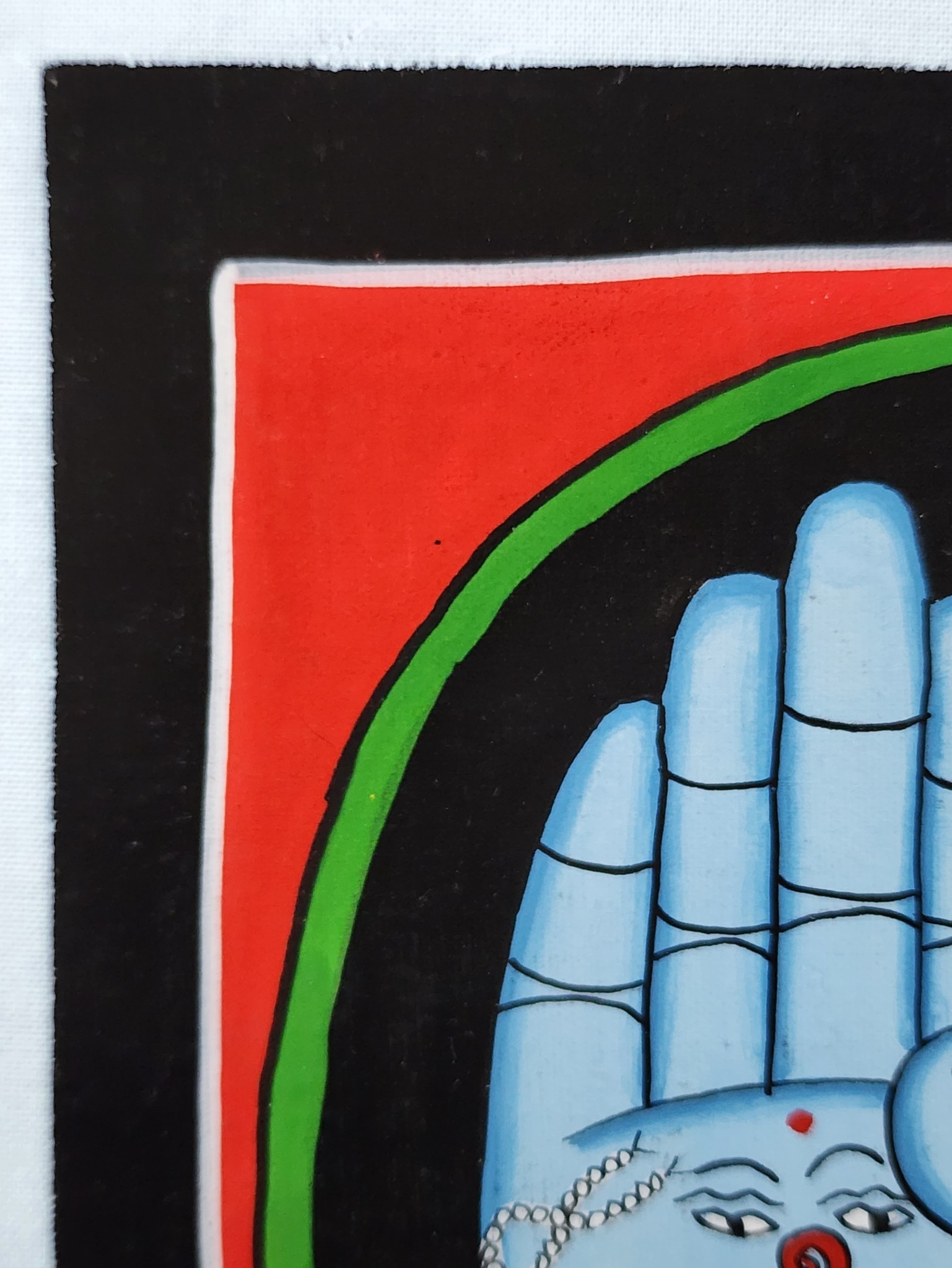 Handpainted Buddha's Hands Hamsa Healing Canvas Painting - Image 4