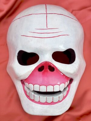 Large Tibetan Citipati Skull Mask Nepal | Hand-Carved Wood Skull Mask Buddhist | Cham Dance Ceremonial Skull Mask