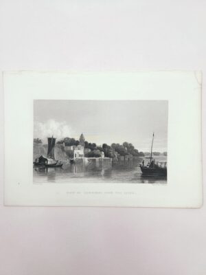 Cawnpore Antique Steel Engraving | Victorian India River View Print | 19th Century Kanpur Book Plate Engraving