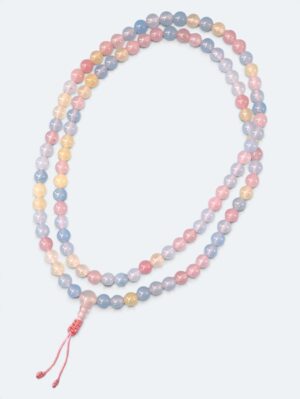 Mix Candy Quartz 108 Bead Mala Necklace from Nepal with Guru Bead and Adjustable Tassel