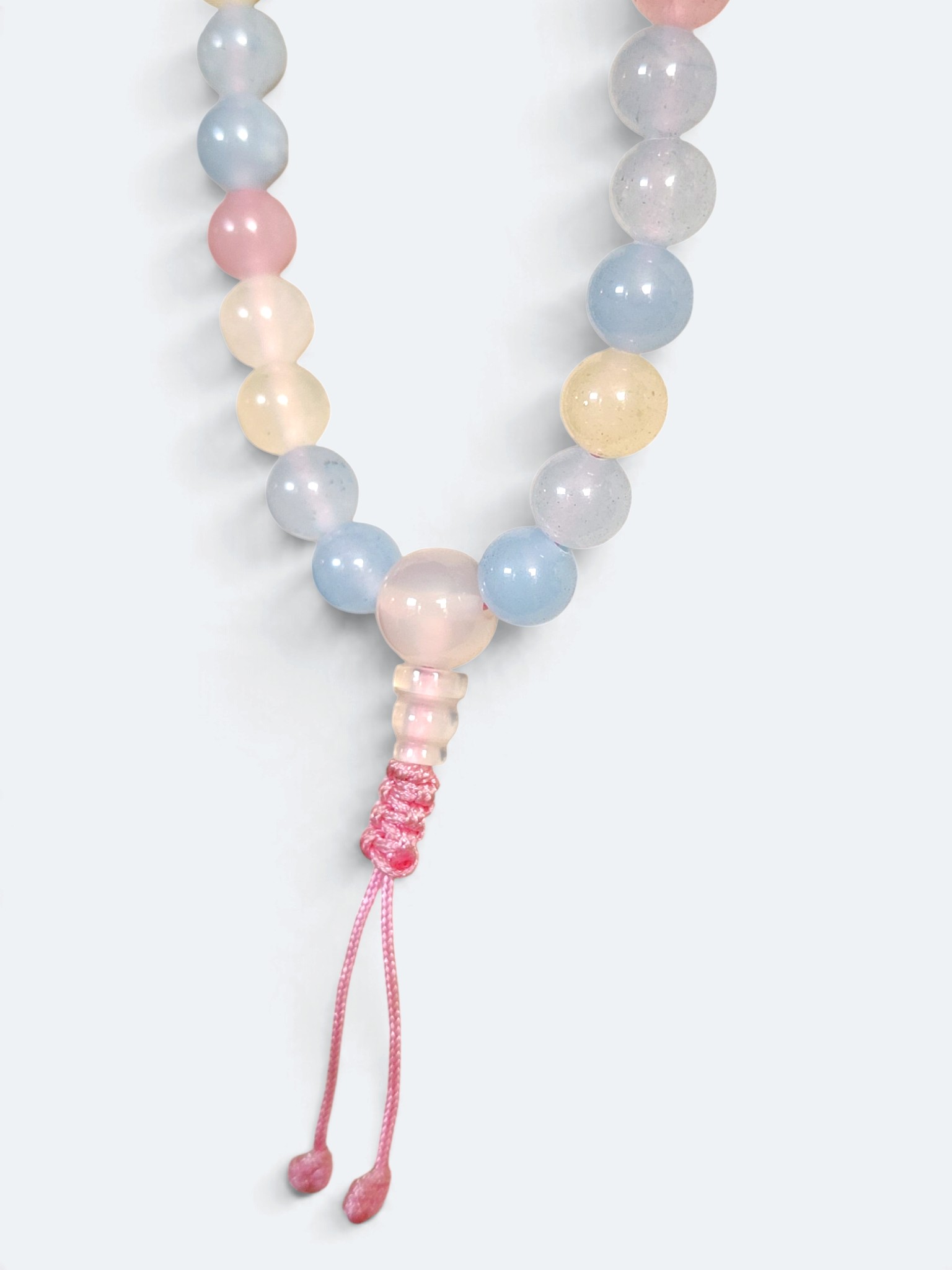 Mix Candy Quartz 108 Bead Mala Necklace from Nepal with Guru Bead and Adjustable Tassel