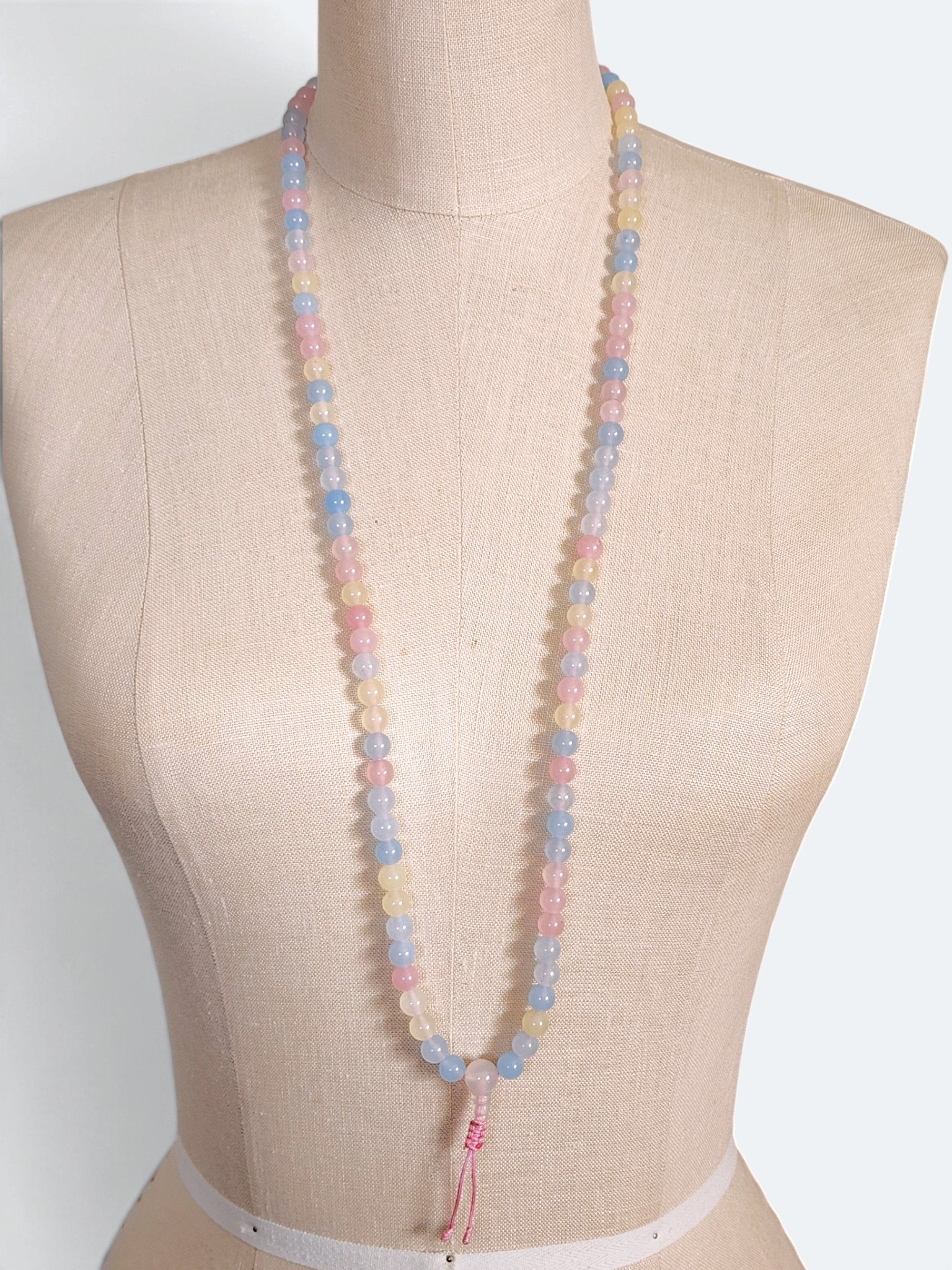 Mix "Candy" Quartz Mala, 108 Bead Buddhist Prayer Necklace - Image 5