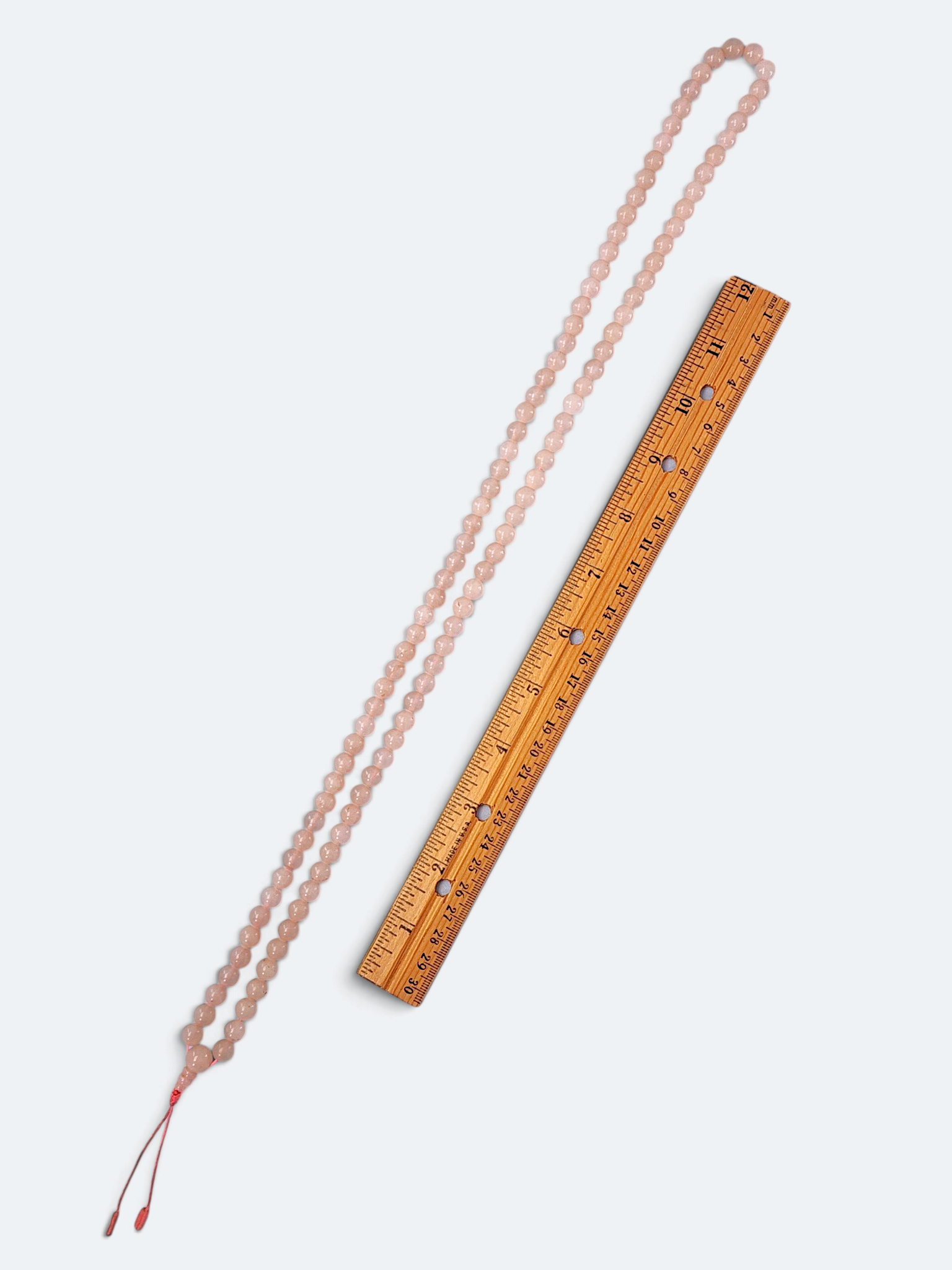 Pink Rose Quartz Mala, 108 Bead Buddhist Prayer Necklace - Image 6